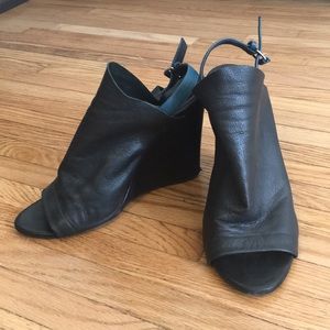 Balenciaga Glove Wedges Black Leather Sz40